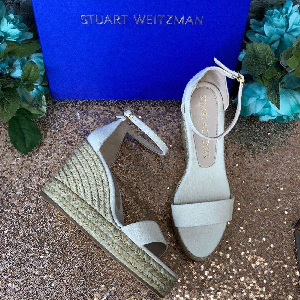 Stuart Weitzman Women's Floria Wedge Platform Espadrille Sandals